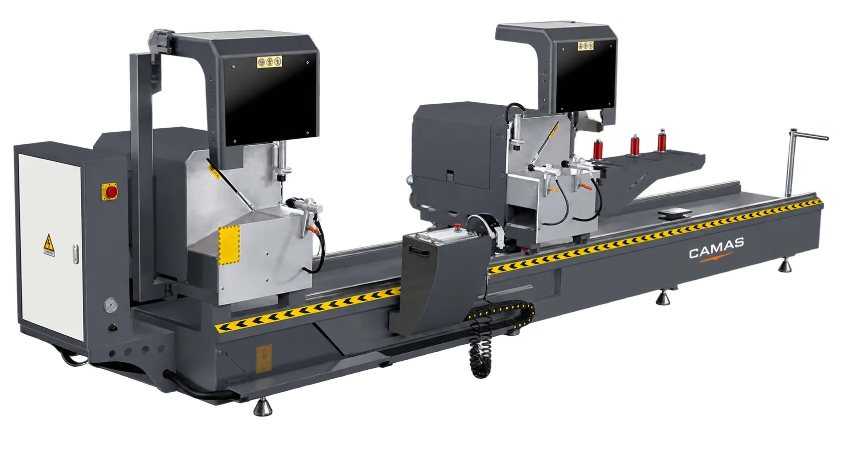 CAMAS LJZ2W-CNC-550×4500 — CNC 45° Double-head Saw · Outward